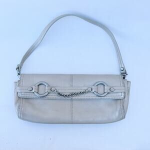 Vintage Juicy Couture Y2K 90s Baguette Mini Leather Shoulder Bag Purse White